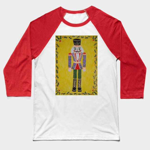 Holly Nutcracker Baseball T-Shirt by DebiCady